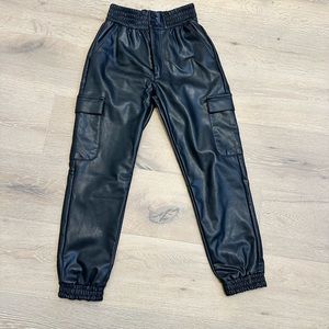 Abercrombie faux leather joggers XXS short